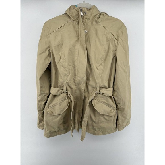 The North Face Women's Hyvent 2.5L Parka Size M Hooded Jacket Zip Beige